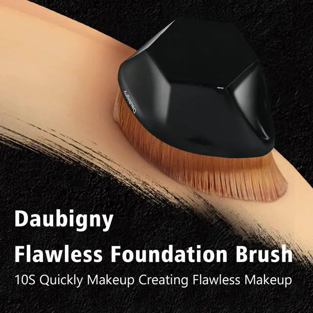 Alt view image 5 of 7 - Foundation Makeup Brush Flat Top Kabuki Hexagon Face Blush Liquid Powder Foundation Brush for Blending Liquid, Cream or Flawless Powder Cosmetics with Bonus Protective Case (Black)