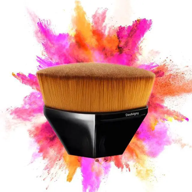 Alt view image 7 of 7 - Foundation Makeup Brush Flat Top Kabuki Hexagon Face Blush Liquid Powder Foundation Brush for Blending Liquid, Cream or Flawless Powder Cosmetics with Bonus Protective Case (Black)