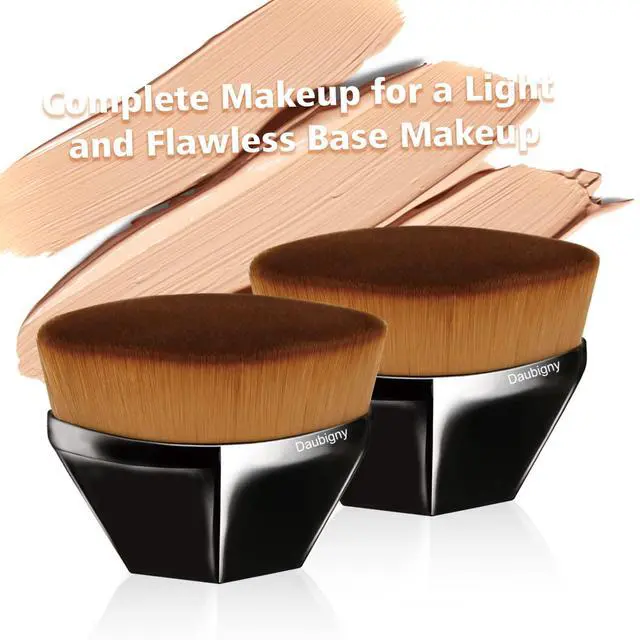 Alt view image 6 of 7 - Foundation Makeup Brush Flat Top Kabuki Hexagon Face Blush Liquid Powder Foundation Brush for Blending Liquid, Cream or Flawless Powder Cosmetics with Bonus Protective Case (Black)