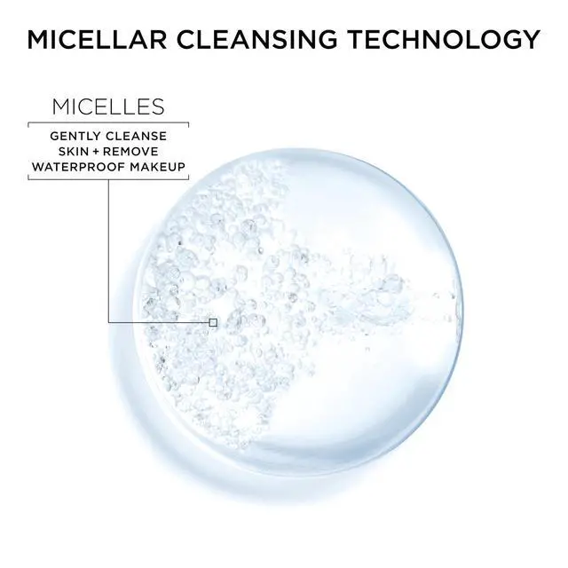Alt view image 3 of 6 - Micellar Water For Waterproof Makeup, Hydrating Facial Cleanser & Makeup Remover, Suitable for Sensitive Skin, Vegan, Cruelty Free, 13.5 Fl Oz (400mL), 1 Count