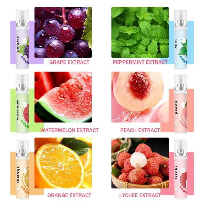 Alt view image 4 of 7 - 6PCS Fresh Breath Spray,Fruity Flavour Mouth Spray Freshener Spray Set for Mouth,Peaches,Oranges,Watermelon,Grapes,Lychee
