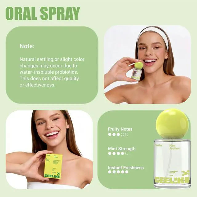 Alt view image 6 of 7 - CEELIKE Oral Spray Fresh Breath, Dual Cooling Experience & Convenient On-The-Go Design Perfect for Freshening Breath Anywhere, Anytime (Cucumber, 1 Count)
