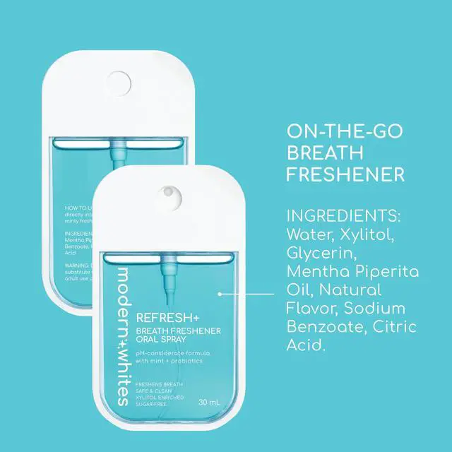 Alt view image 7 of 7 - Modern Whites Breath Refresher Oral Spray 30 ML - Travel Size Breath Freshener Spray, Oral Spray for Bad Breath, Sugar Free Oral Breath Mint, Fresh Breath