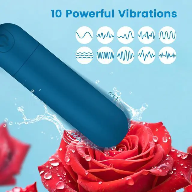 Alt view image 3 of 5 - Kverg Mini Massager Waterproof Rechargeable 10 Vibration Blue