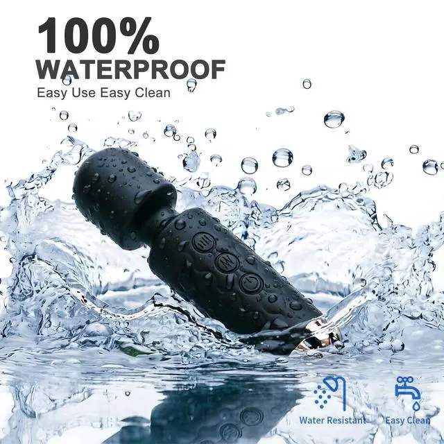 Alt view image 4 of 6 - KELITE Personal Massager Wand, 8 Speeds 20 Modes Handheld Vibration, Cordless Portable Waterproof Massager, Quiet Mini for Muscle Aches, Back Pain & Sports Recovery, for Women (Black)