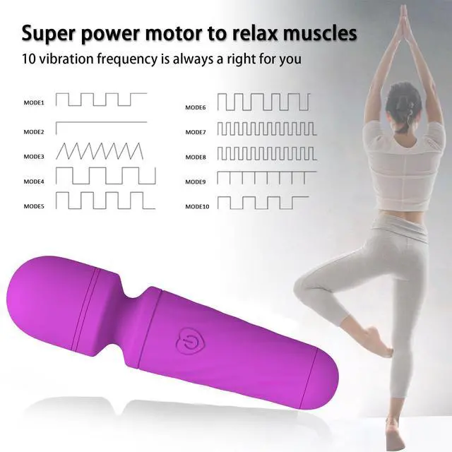 Alt view image 5 of 6 - Gsttoomeep Mini Handheld Massager with 10 Quiet Vibration Modes Cordless Personal Massager for Neck Shoulder Back Body(Purple)