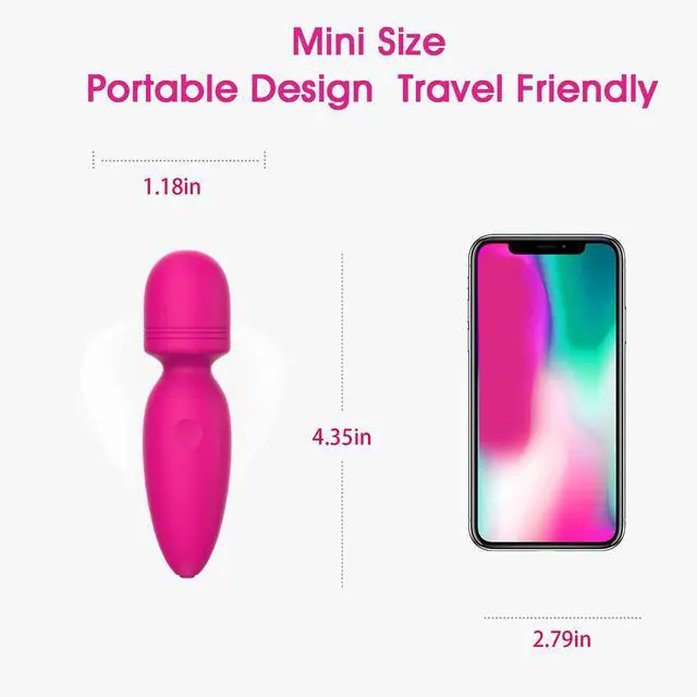 Alt view image 2 of 6 - Mini Wand Massager with 10 Vibration Modes, Whisper Quiet, Cordless Waterproof Handheld Massager for Shoulder and Back Full Body Massage, Sports Recovery