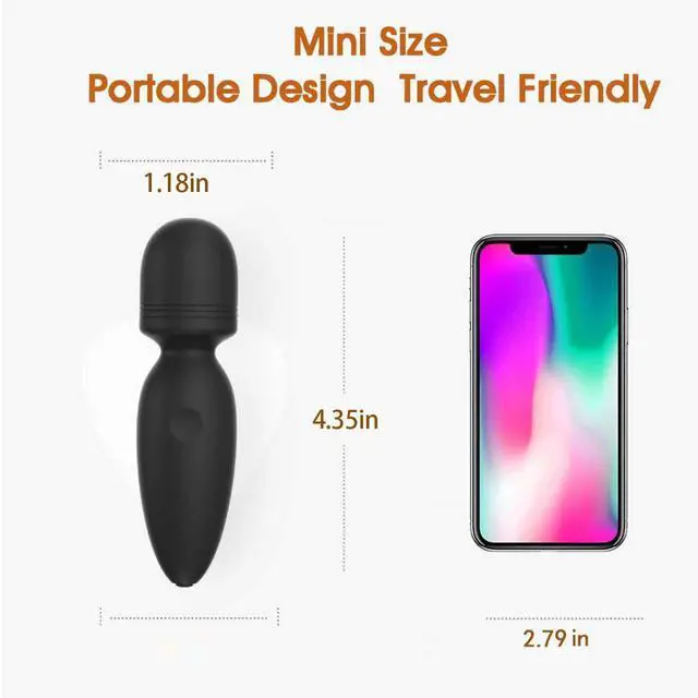 Alt view image 2 of 2 - Mini Wand Massager with 10 Vibration Modes, Whisper Quiet, Cordless Waterproof Handheld Massager for Shoulder and Back Full Body Massage, Sports Recovery