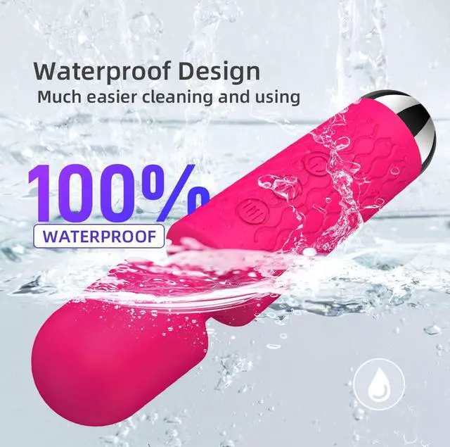 Alt view image 4 of 6 - BitOffun Handheld Cordless Mini Massager, Powerful Quiet with Waterproof, 20 Modes & 8 Speeds Vibration Wand for Back Neck Shoulders, Muscle Soreness Relief & Recovery (Red)