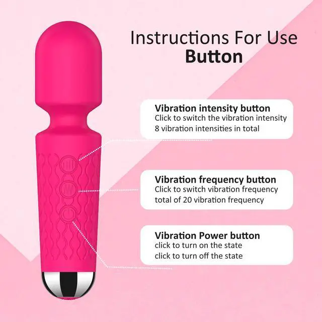 Alt view image 6 of 6 - BitOffun Handheld Cordless Mini Massager, Powerful Quiet with Waterproof, 20 Modes & 8 Speeds Vibration Wand for Back Neck Shoulders, Muscle Soreness Relief & Recovery (Red)