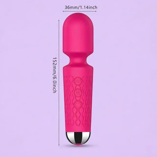 Alt view image 5 of 6 - BitOffun Handheld Cordless Mini Massager, Powerful Quiet with Waterproof, 20 Modes & 8 Speeds Vibration Wand for Back Neck Shoulders, Muscle Soreness Relief & Recovery (Red)