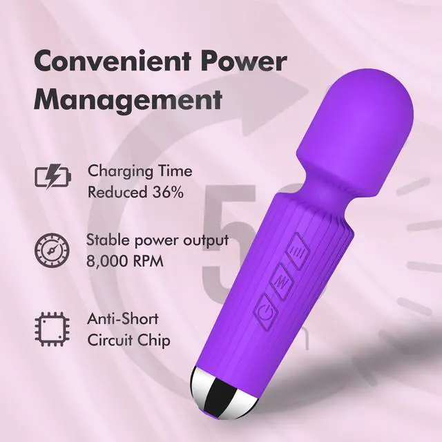 Alt view image 2 of 5 - BitOffun Portable Quiet Vibrating Mini Massager for Women & Men, Personal Handheld Electric Massager for Back Neck Shoulder Muscle Pain Relief & Relaxation, 20 Modes 8 Speeds (Purple)