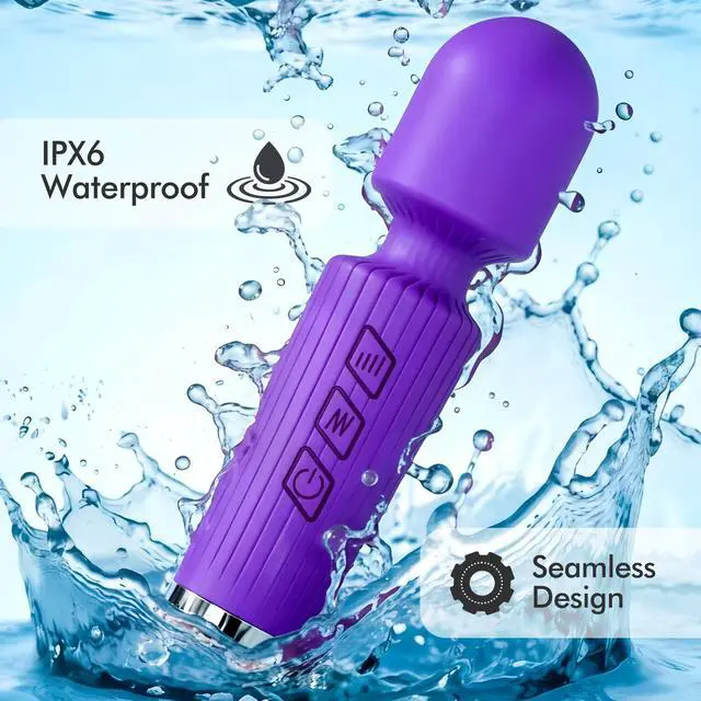 Alt view image 3 of 5 - BitOffun Portable Quiet Vibrating Mini Massager for Women & Men, Personal Handheld Electric Massager for Back Neck Shoulder Muscle Pain Relief & Relaxation, 20 Modes 8 Speeds (Purple)