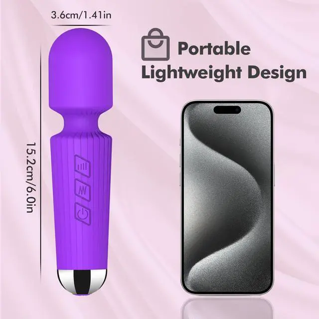Alt view image 5 of 5 - BitOffun Portable Quiet Vibrating Mini Massager for Women & Men, Personal Handheld Electric Massager for Back Neck Shoulder Muscle Pain Relief & Relaxation, 20 Modes 8 Speeds (Purple)
