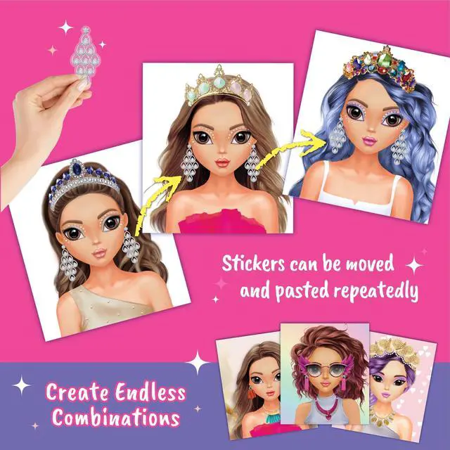 Alt view image 5 of 7 - BSCOOL Sticker Stylish Dress up Jewelry. Sticker Activity Book for Kids. Learn Girls Fashion Design with Stickers and Guides for Kids 5 and up with 250+ Reusable Stickers. Gift for Girls