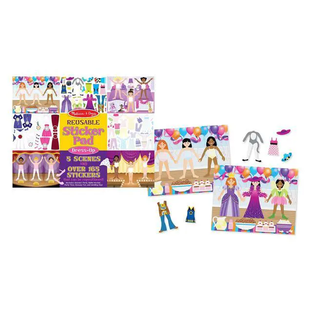 Alt view image 6 of 7 - Melissa & Doug Reusable Sticker Pad: Dress-Up - 165+ Reusable Stickers - Removable Stickers, Kids Fashion Activities, Restickable Sticker Book for Kids Ages 3+