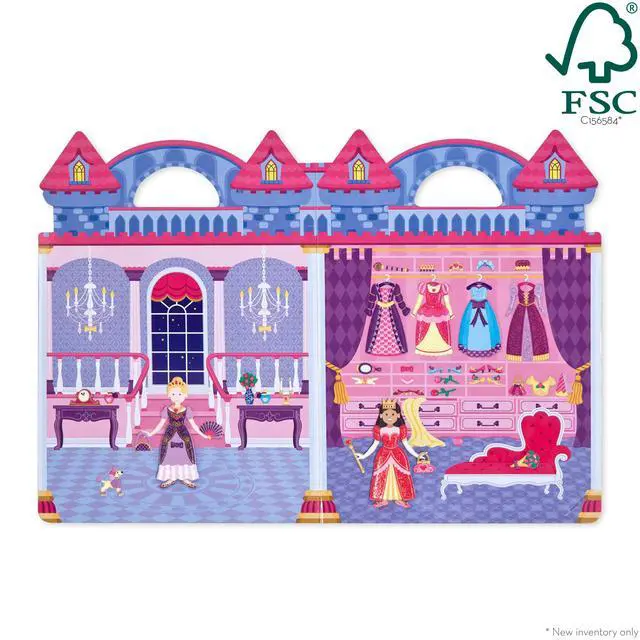 Alt view image 3 of 7 - Melissa & Doug Puffy Sticker Play Set Princess, 67 Reusable Stickers with 2 Fold-Out Scenes, Restickable Fashion Activity Book, Mess Free Travel Toys for Kids Ages 4+