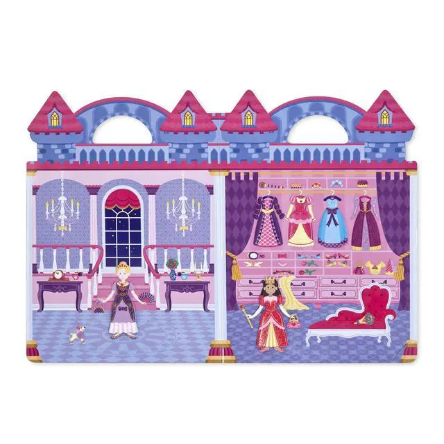 Alt view image 4 of 7 - Melissa & Doug Puffy Sticker Play Set Princess, 67 Reusable Stickers with 2 Fold-Out Scenes, Restickable Fashion Activity Book, Mess Free Travel Toys for Kids Ages 4+