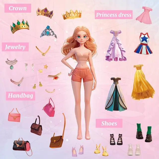 Alt view image 4 of 7 - PAGEMORE 25 Sheets Dress Up Stickers for Kids, Make Your Own Fairy Princess Sticker for Kids Toddlers, Ideal Gift Birthday Preschool Children Party Favor, Classroom Rewards, Art Craft