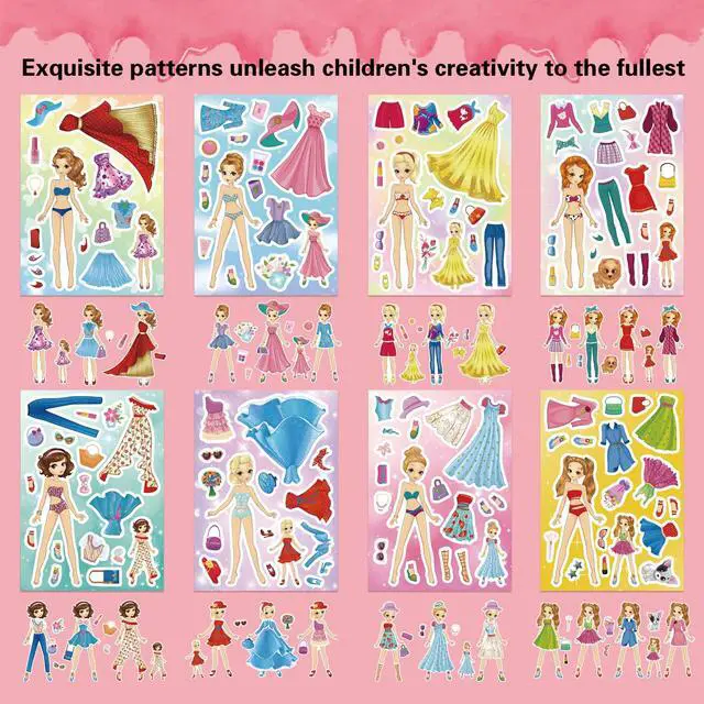 Alt view image 4 of 7 - Stickers for Kids, 24 Sheets Dress Up Stickers for Girls, Make Your Own Fairy Princess Sticker, Birthday Party Favor, Classroom Rewards, Art Craft