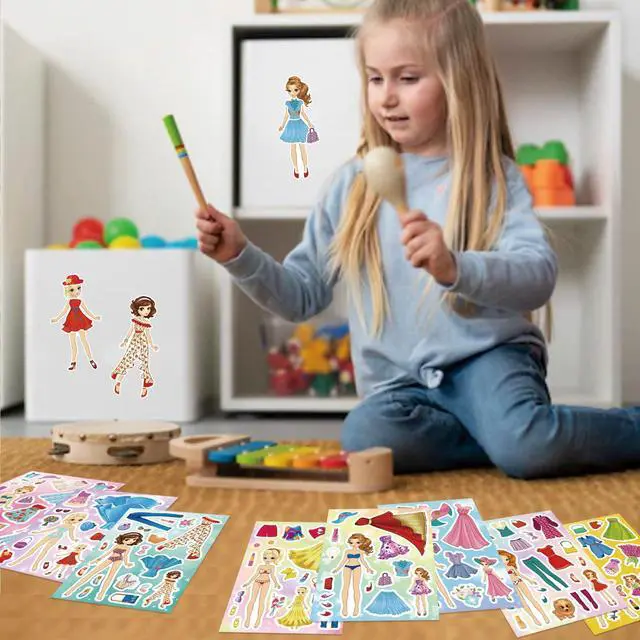 Alt view image 5 of 7 - Stickers for Kids, 24 Sheets Dress Up Stickers for Girls, Make Your Own Fairy Princess Sticker, Birthday Party Favor, Classroom Rewards, Art Craft
