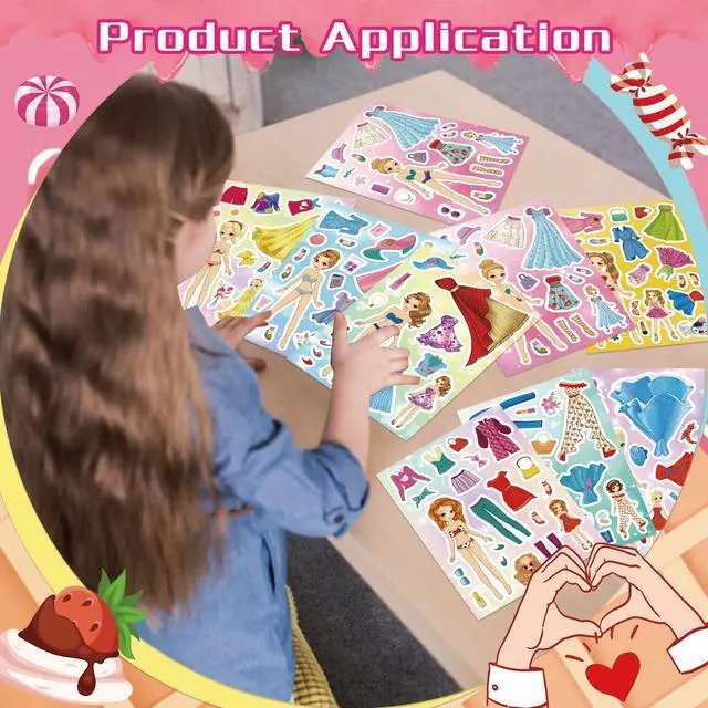 Alt view image 6 of 7 - Stickers for Kids, 24 Sheets Dress Up Stickers for Girls, Make Your Own Fairy Princess Sticker, Birthday Party Favor, Classroom Rewards, Art Craft