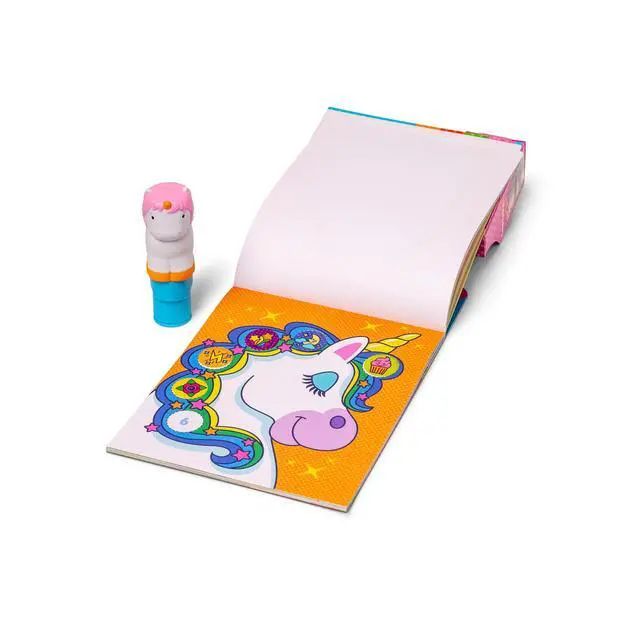 Alt view image 5 of 7 - Melissa & Doug Sticker Wow! 24-Page Activity Pad and Sticker Stamper, 300 Stickers, Arts and Crafts Fidget Toy Collectible Character Unicorn Creative Play Travel Toy for Girls and Boys 3+