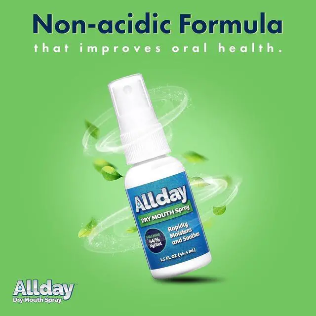 Alt view image 3 of 7 - Allday Dry Mouth Spray - Maximum Strength Xylitol, Fast Acting, Non-Acidic (Pack of 2)