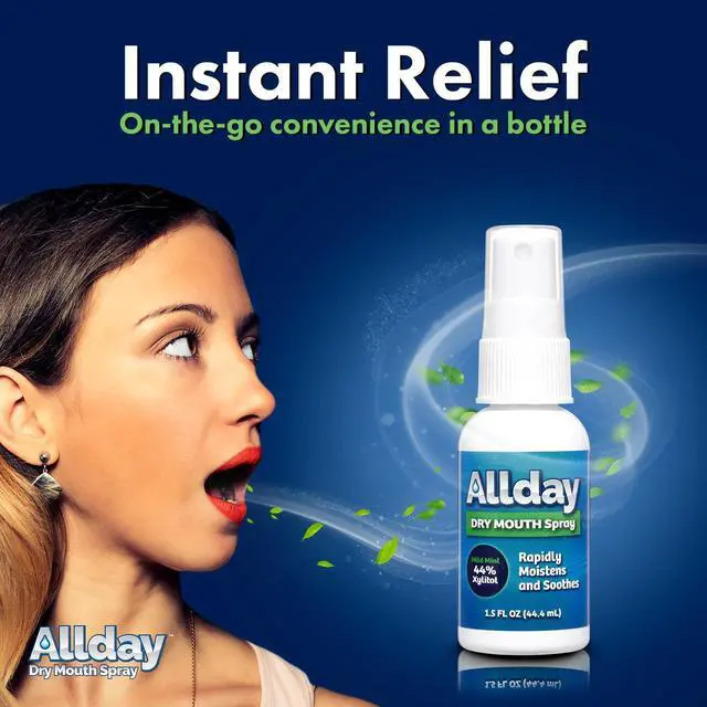 Alt view image 6 of 7 - Allday Dry Mouth Spray - Maximum Strength Xylitol, Fast Acting, Non-Acidic (Pack of 2)
