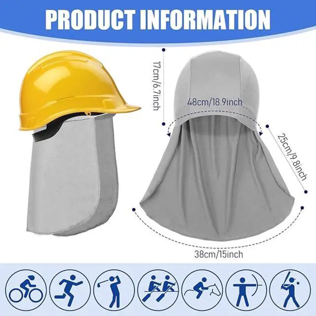Alt view image 2 of 7 - Syhood 3 Pieces Helmet Liner with Neck Mask, Cooling Skull Cap Sweat Wicking Cap with Tail Sun Cycling Running Neck Protection Hat (Gray,Royal Blue,Black)