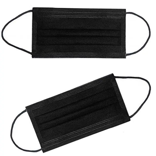 Alt view image 6 of 6 - NNPCBT 100PCS 3 Ply Black Disposable Face Mask Filter Protection Face Masks