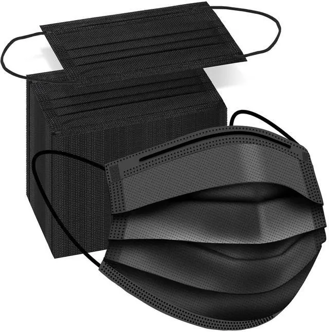 Main image of ZTANPS 100 PCS Disposable Face Masks, Black Disposable Masks, 3 Ply Protection Face Masks