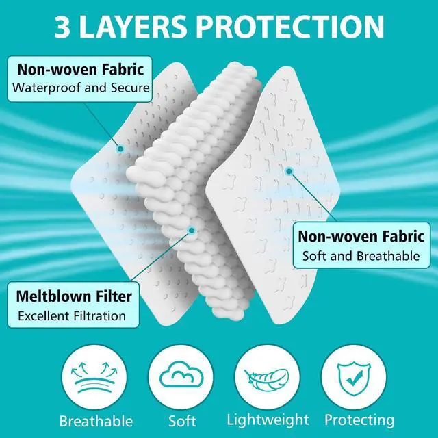 Alt view image 2 of 7 - ZTANPS 100 PCS Disposable Face Masks, Black Disposable Masks, 3 Ply Protection Face Masks