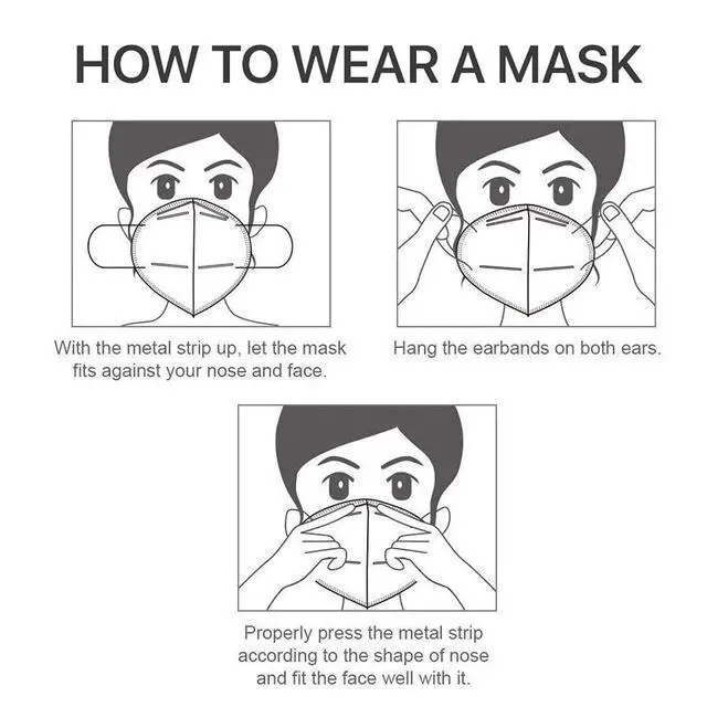 Alt view image 7 of 7 - LEMENT 50pcs KN95 Face Mask Black 5 Layer Cup Dust Safety Masks Filter Efficiency95% Breathable Elastic Ear Loops Black Masks