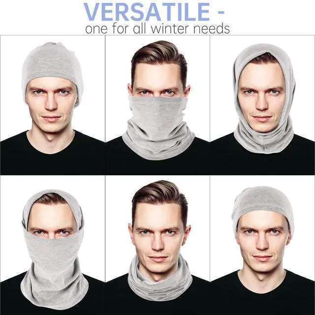 Alt view image 5 of 6 - EXski Winter Neck Gaiter Warmer, Soft Fleece Face Mask Scarf for Cold Weather Skiing Cycling Outdoor Sports Grey