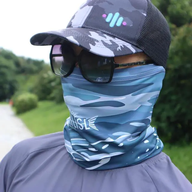 Alt view image 3 of 7 - BRILISLE UPF 50 Sun Protection Neck Gaiter - 13-in-1 Multifunctional Face Cover for Outdoor Activities | Breathable & Stretchy UV Protection Mask for Hiking, Fishing, Cycling grey