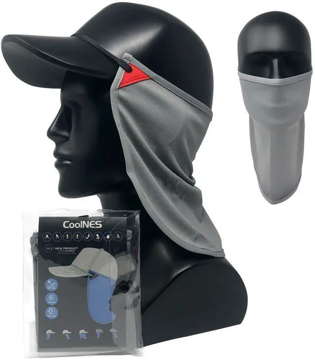 Main image of CoolNES - UV Sun Protection Neck Drape Adjustable Multifunctional 2 in 1 Face Covering for Outdoor Fishing - Unisex LightGray