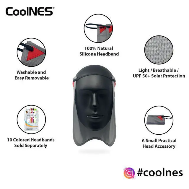 Alt view image 5 of 6 - CoolNES - UV Sun Protection Neck Drape Adjustable Multifunctional 2 in 1 Face Covering for Outdoor Fishing - Unisex LightGray