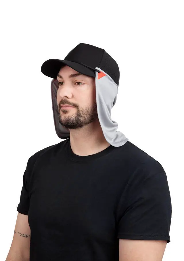 Alt view image 4 of 6 - CoolNES - UV Sun Protection Neck Drape Adjustable Multifunctional 2 in 1 Face Covering for Outdoor Fishing - Unisex LightGray