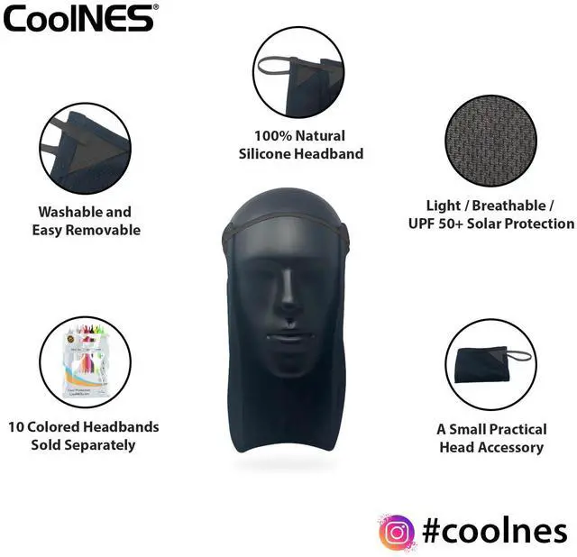 Alt view image 5 of 6 - CoolNES - UV Sun Protection Neck Drape Adjustable Multifunctional 2 in 1 Face Covering for Outdoor Fishing - Unisex Black