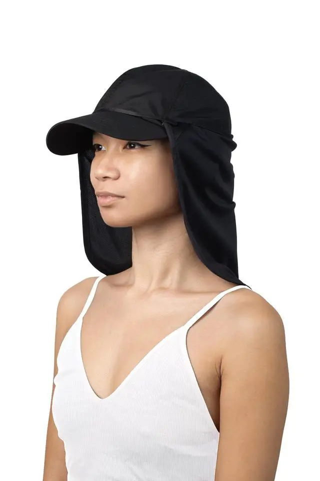 Alt view image 4 of 6 - CoolNES - UV Sun Protection Neck Drape Adjustable Multifunctional 2 in 1 Face Covering for Outdoor Fishing - Unisex Black