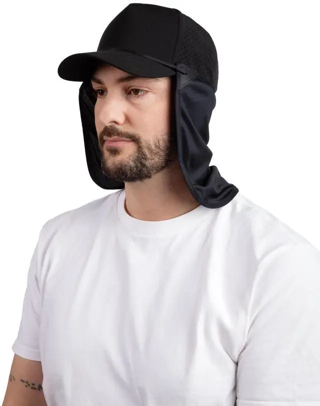 Alt view image 6 of 6 - CoolNES - UV Sun Protection Neck Drape Adjustable Multifunctional 2 in 1 Face Covering for Outdoor Fishing - Unisex Black