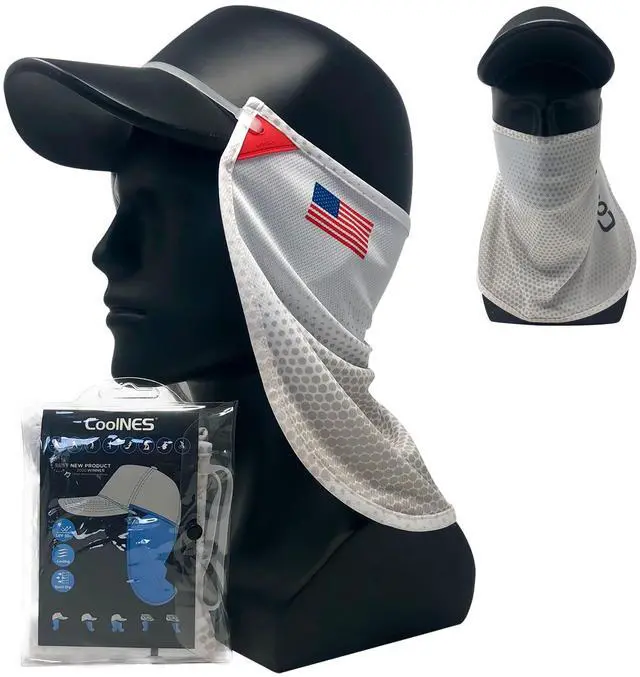 Main image of CoolNES - UV Sun Protection Neck Drape Adjustable Multifunctional 2 in 1 Face covering for Outdoor Fishing - Unisex (CoolNES-Flag)