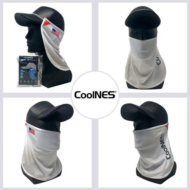 Alt view image 3 of 6 - CoolNES - UV Sun Protection Neck Drape Adjustable Multifunctional 2 in 1 Face covering for Outdoor Fishing - Unisex (CoolNES-Flag)