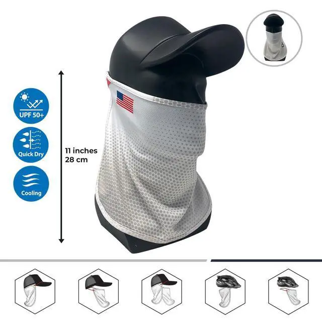 Alt view image 2 of 6 - CoolNES - UV Sun Protection Neck Drape Adjustable Multifunctional 2 in 1 Face covering for Outdoor Fishing - Unisex (CoolNES-Flag)