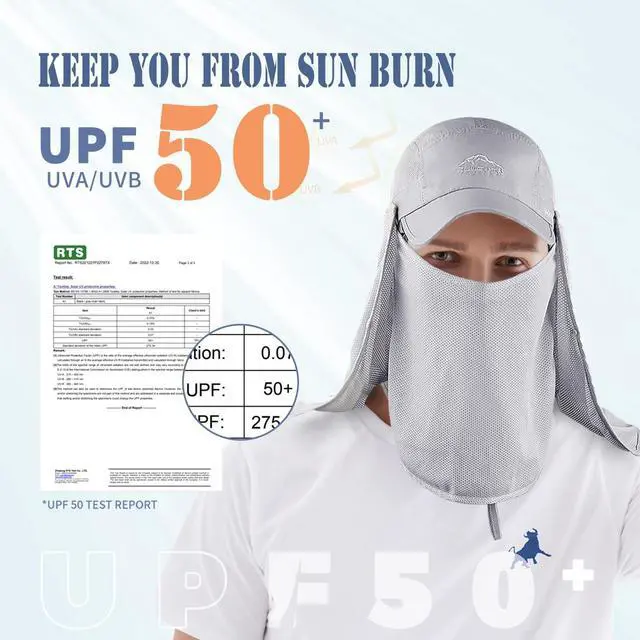 Main image of ELLEWIN Outdoor Sun Hat for Men Women UPF 50+ Fishing UV Hat with Neck Flap Face Cover for Sun Protection