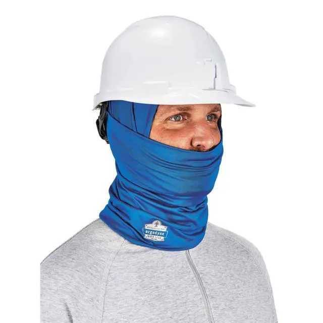 Alt view image 4 of 7 - Ergodyne Chill-Its 6487 Cooling Neck Gaiter, Multiple Ways to Wear Headband or Face Mask,Blue