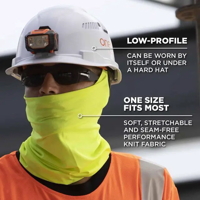 Alt view image 7 of 7 - Ergodyne Chill-Its 6487 Cooling Neck Gaiter, Multiple Ways to Wear Headband or Face Mask,Blue