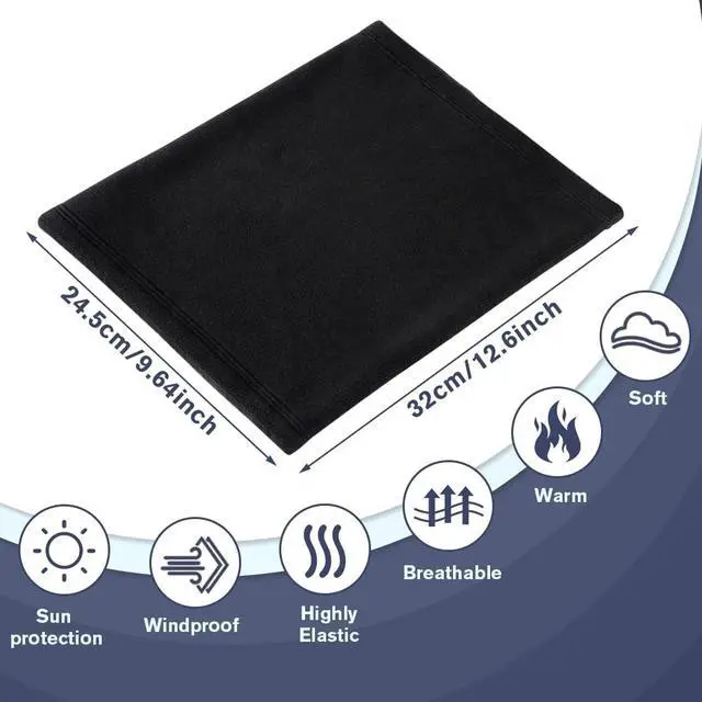 Alt view image 3 of 7 - Apidgrowth 1Pack Winter Neck Gaiter Warmer - Face Cover Scarf Windproof Fleece for Men & Women Sport Outdoors Skiing Fishing Hiking Cycling Christmas Gift Black