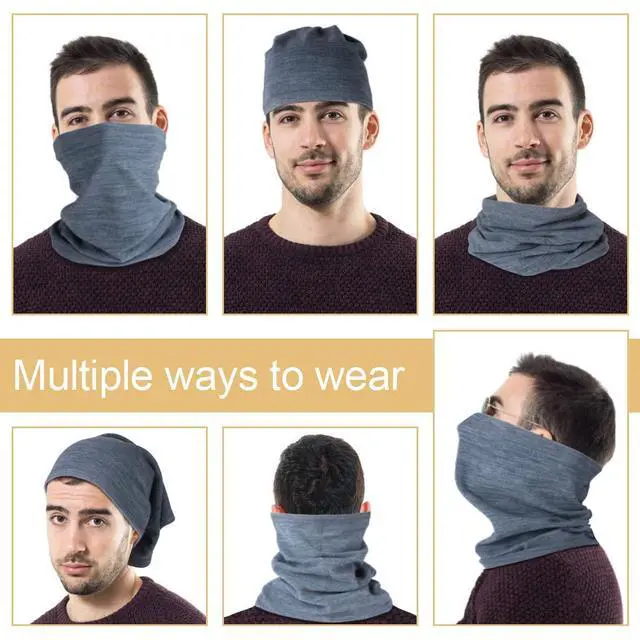 Alt view image 5 of 7 - KGC 2 Pack Winter Neck Warmer Gaiter,Soft Fleece Windproof Face Mask Scarf Bandana Cold Weather Face Cover for Men & Women Outdoor Sports Skiing Cycling